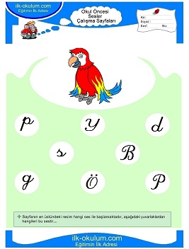 Çocuklar İçin P Sesi Çalışma Sayfaları 